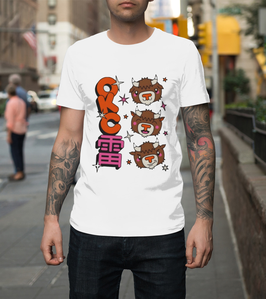 OKC Thunder Kawaii Bison Buffalo NBA Japan T-Shirt