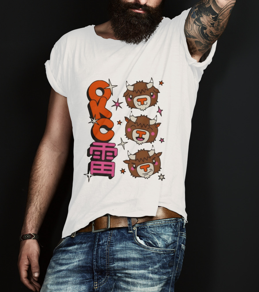 OKC Thunder Kawaii Bison Buffalo NBA Japan T-Shirt