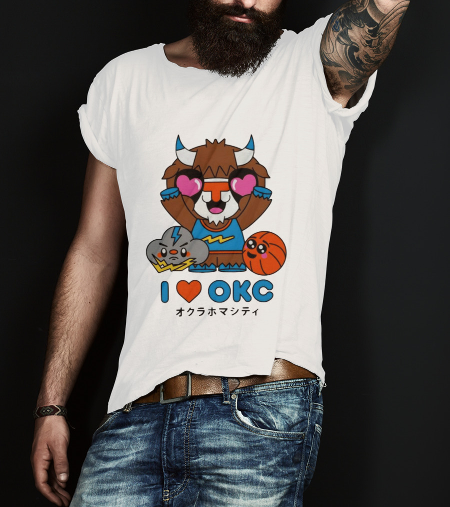 Oklahoma City Thunder Love OKC Basketball Thunderbolt T-Shirt