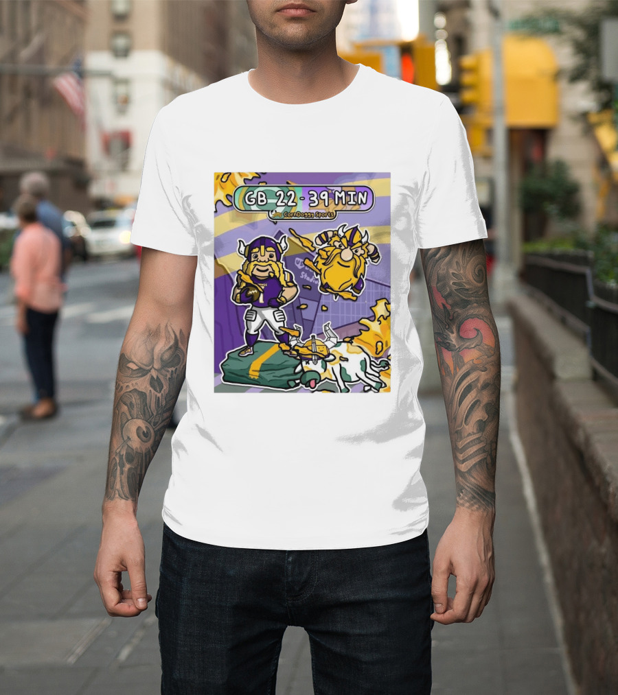 GB 22 39 MIN CornDoggy Sports Green Bay Packers Vs Minnesota Vikings T-Shirt