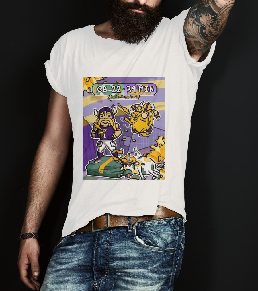 GB 22 39 MIN CornDoggy Sports Green Bay Packers Vs Minnesota Vikings T-Shirt