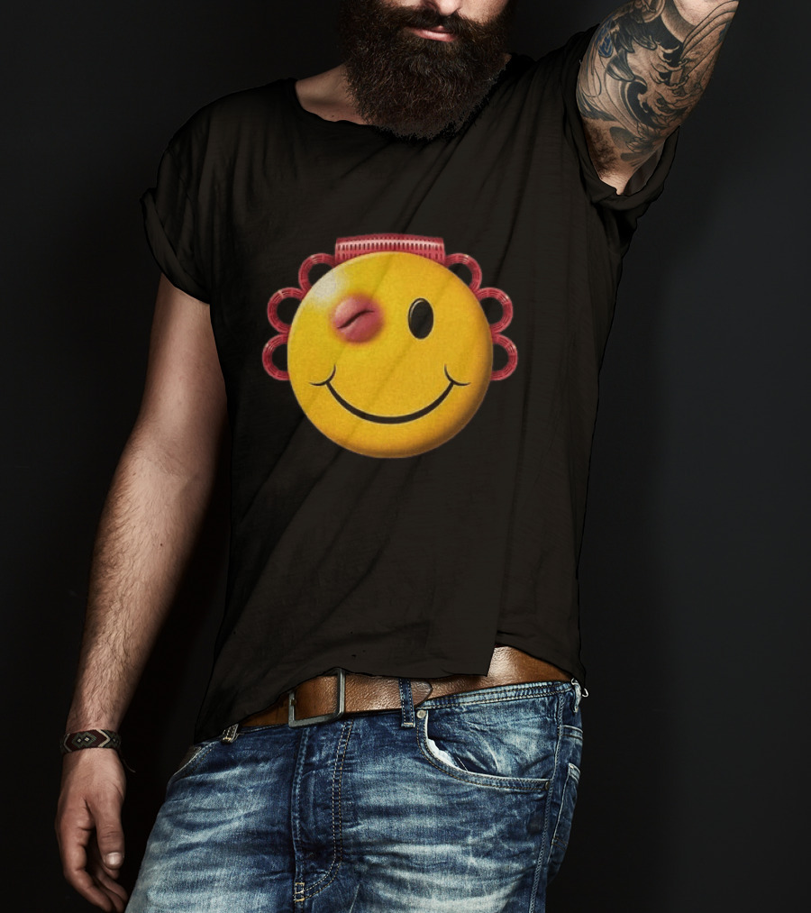 A$AP Rocky Don't Be Dumb Tour Smiley Face With Winking Eye And Red Rope Details T-Shirt