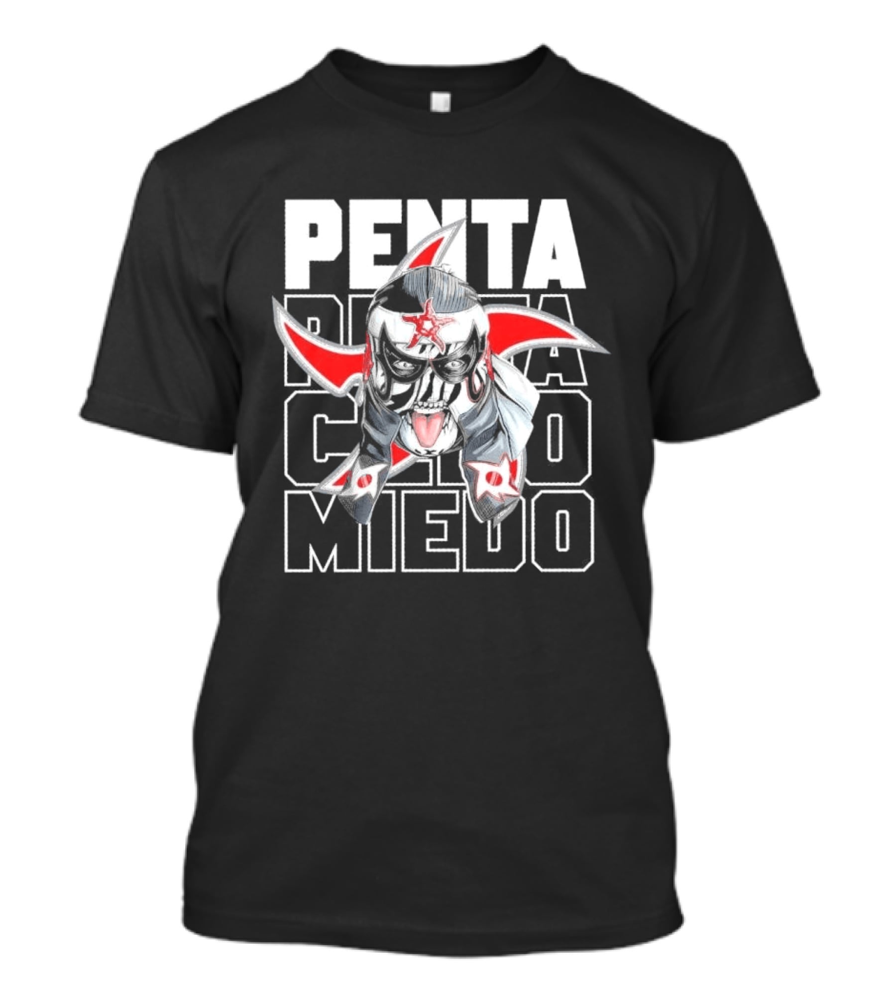 Penta Lucha Libre Cero Miedo Bold Text Red White T-Shirt