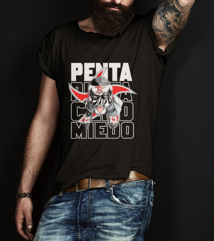 Penta Lucha Libre Cero Miedo Bold Text Red White T-Shirt