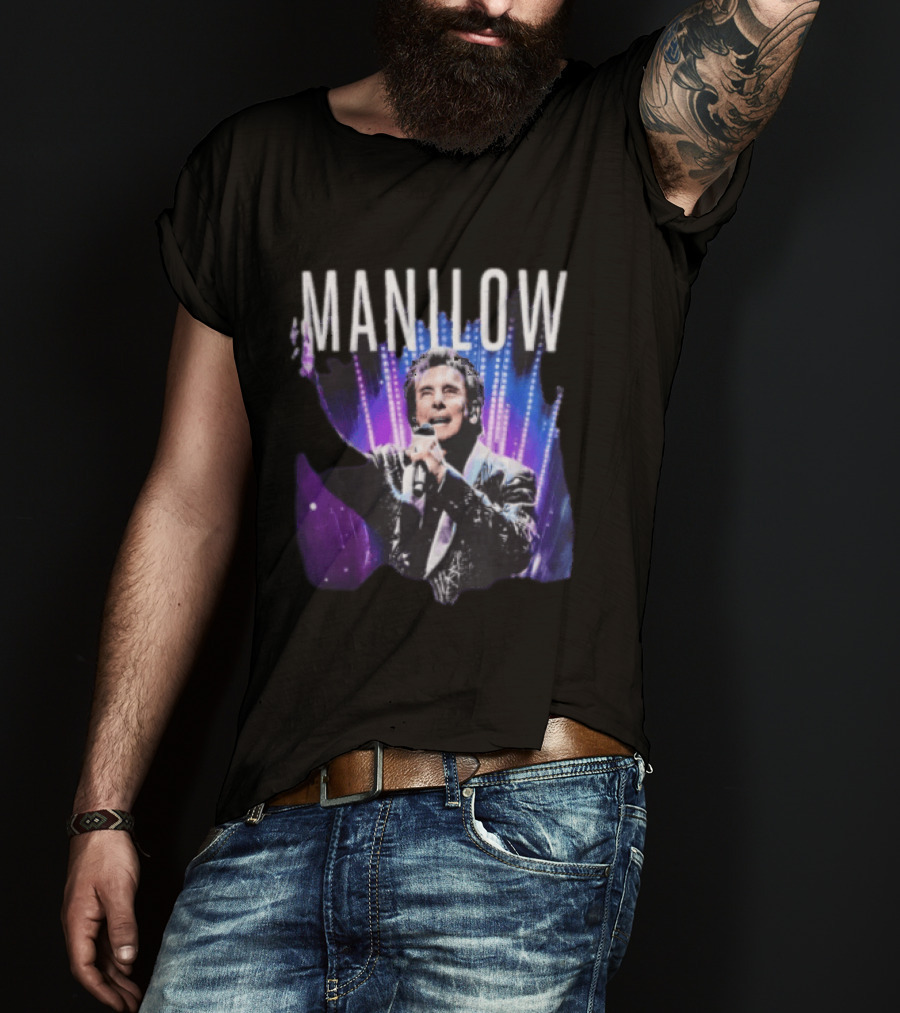 Manilow Concert Tour Photo With Microphone And Lights T-Shirt