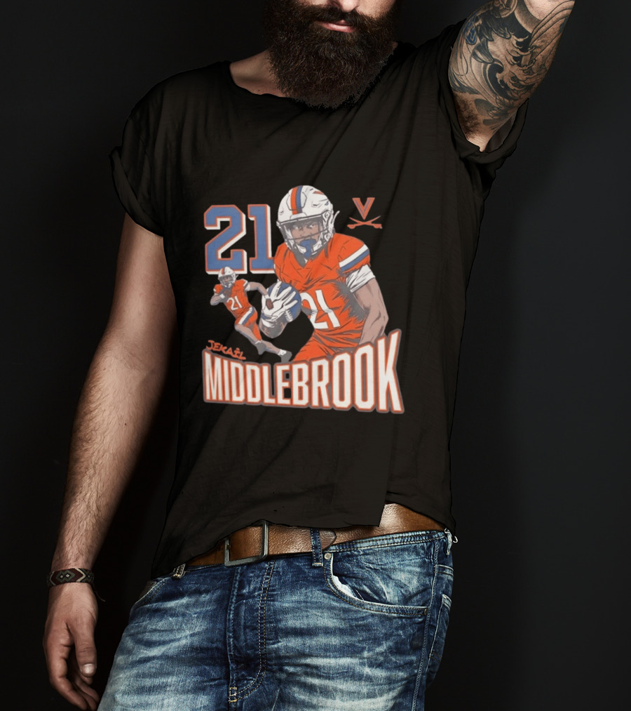 Jekail Middlebrook 21 Virginia Cavaliers Football Player T-Shirt