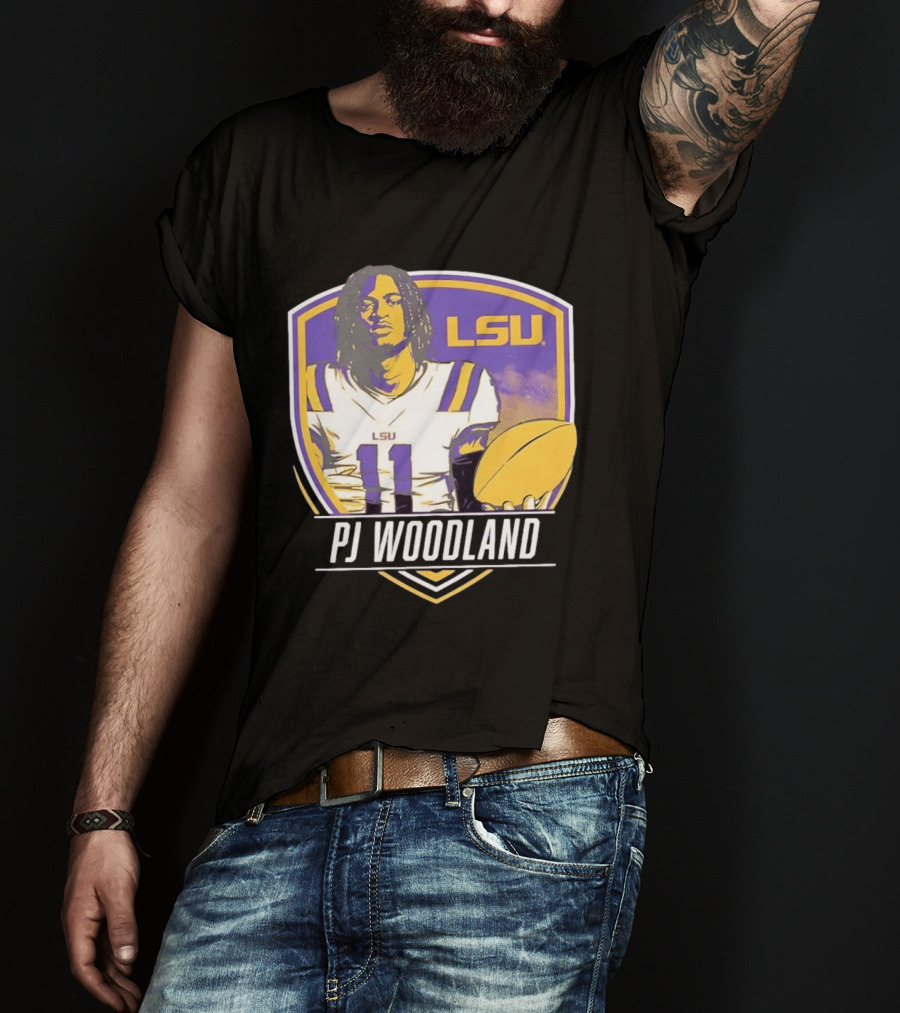 LSU Tigers Football PJ Woodland No 11 T-Shirt