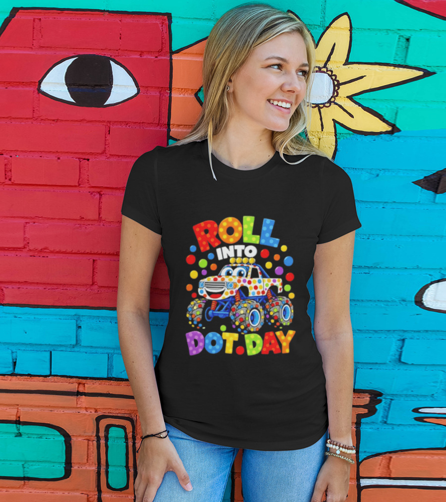 Roll Into Dot Day Colorful Polka Dot Car Fun T-Shirt