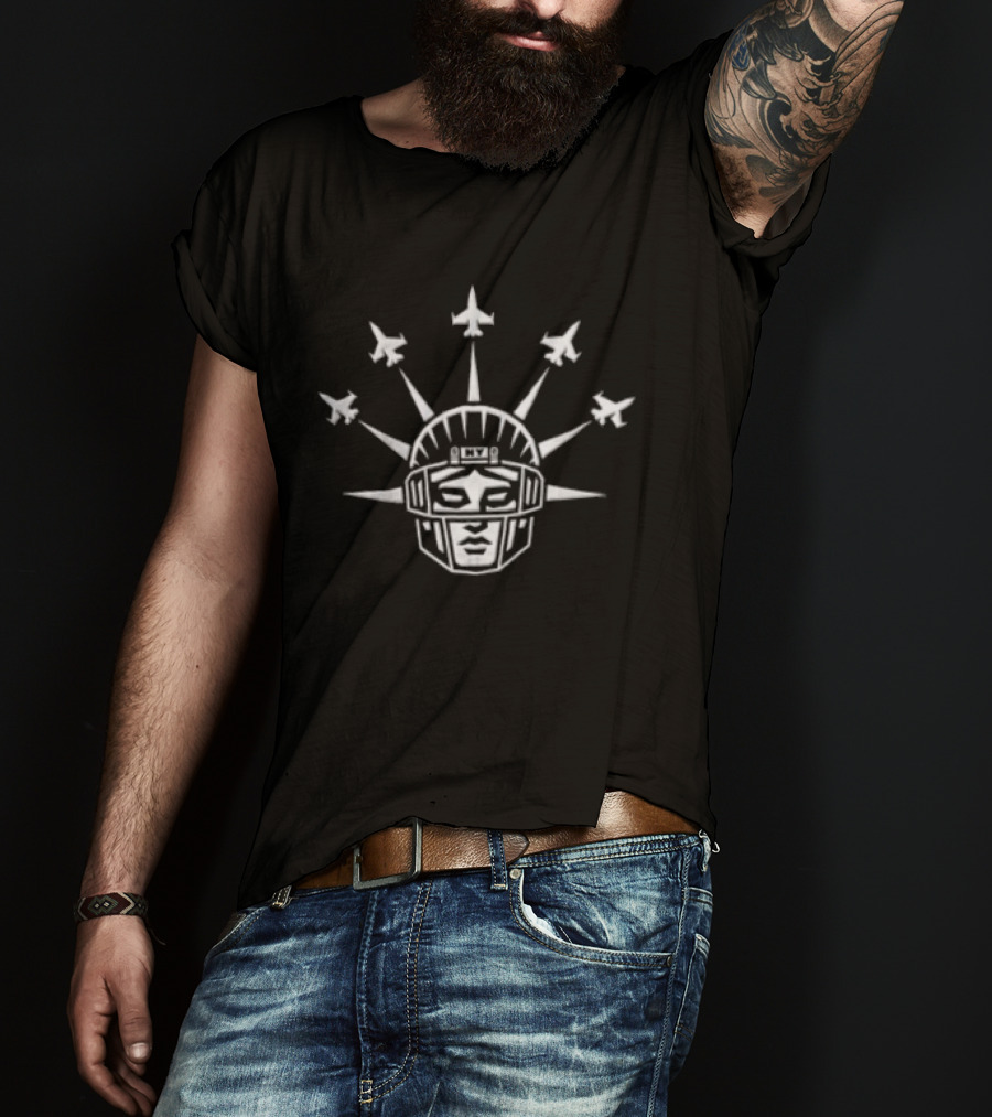 Liberty Formation New York Jets Football Statue Flying Jets T-Shirt