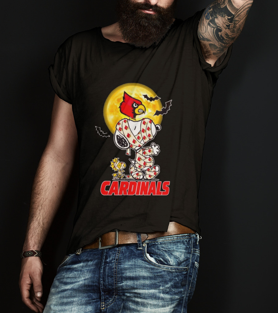 Louisville Cardinals Snoopy Woodstock Mummy Halloween T-Shirt