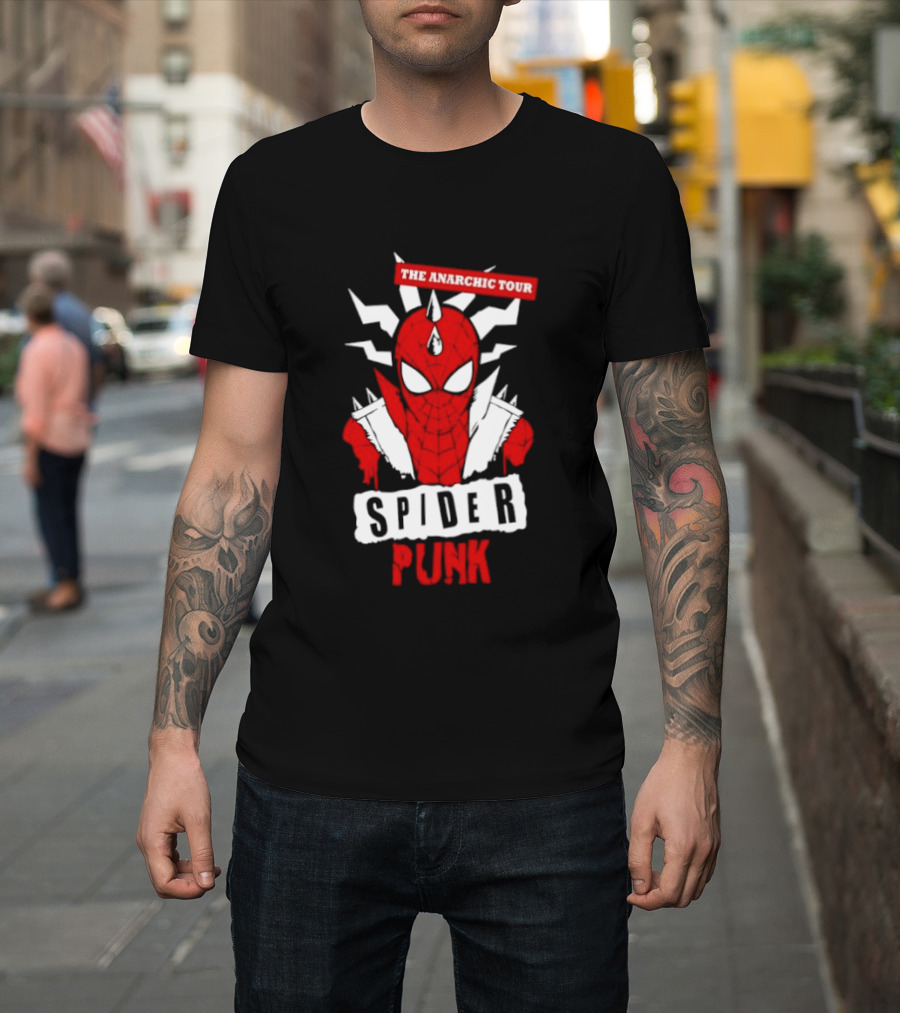 Spider Punk The Anarchic Tour Comic Style Spiked Hero T-Shirt