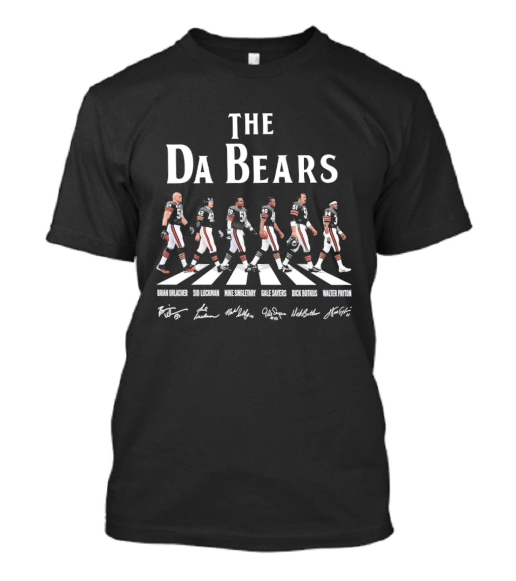 The Da Bears Brian Urlacher Sid Luckman Mike Singletary Gale Sayers Dick Butkus Walter Payton Abbey Road T-Shirt