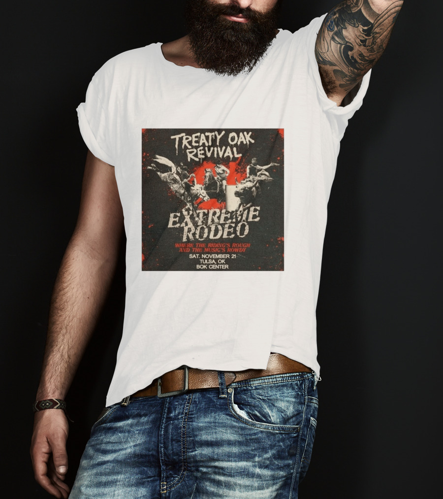 Treaty Oak Revival Extreme Rodeo Tulsa OK November 21 Bok Center Event T-Shirt