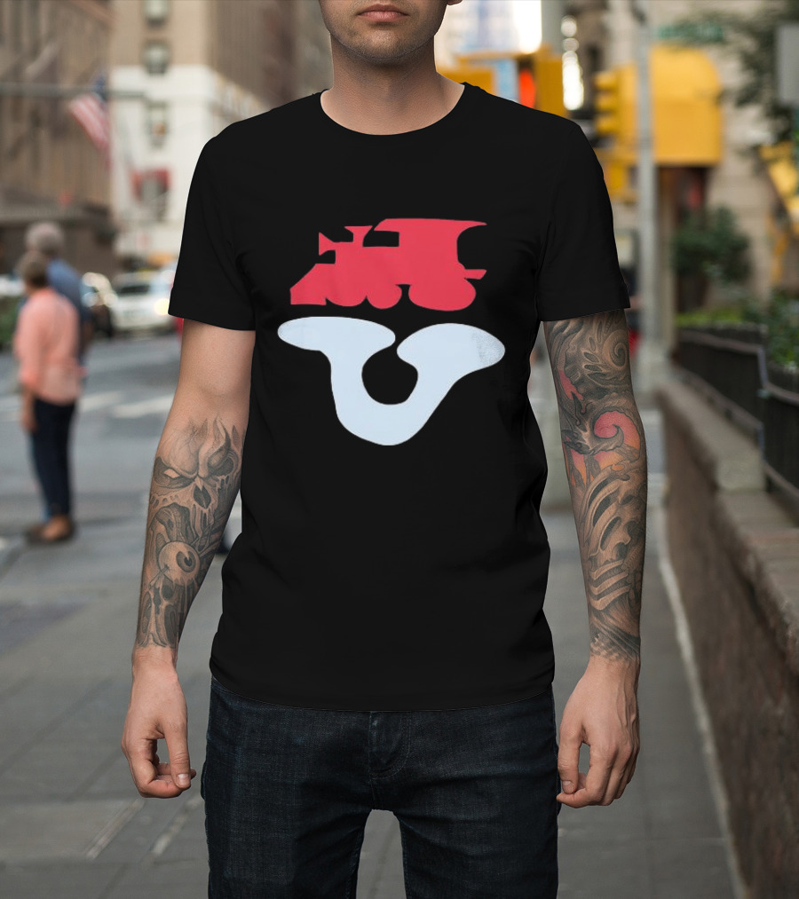 Dover Street Market Store Shop Cdg Red Train Blue Shape T-Shirt