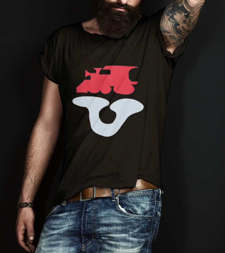 Dover Street Market Store Shop Cdg Red Train Blue Shape T-Shirt