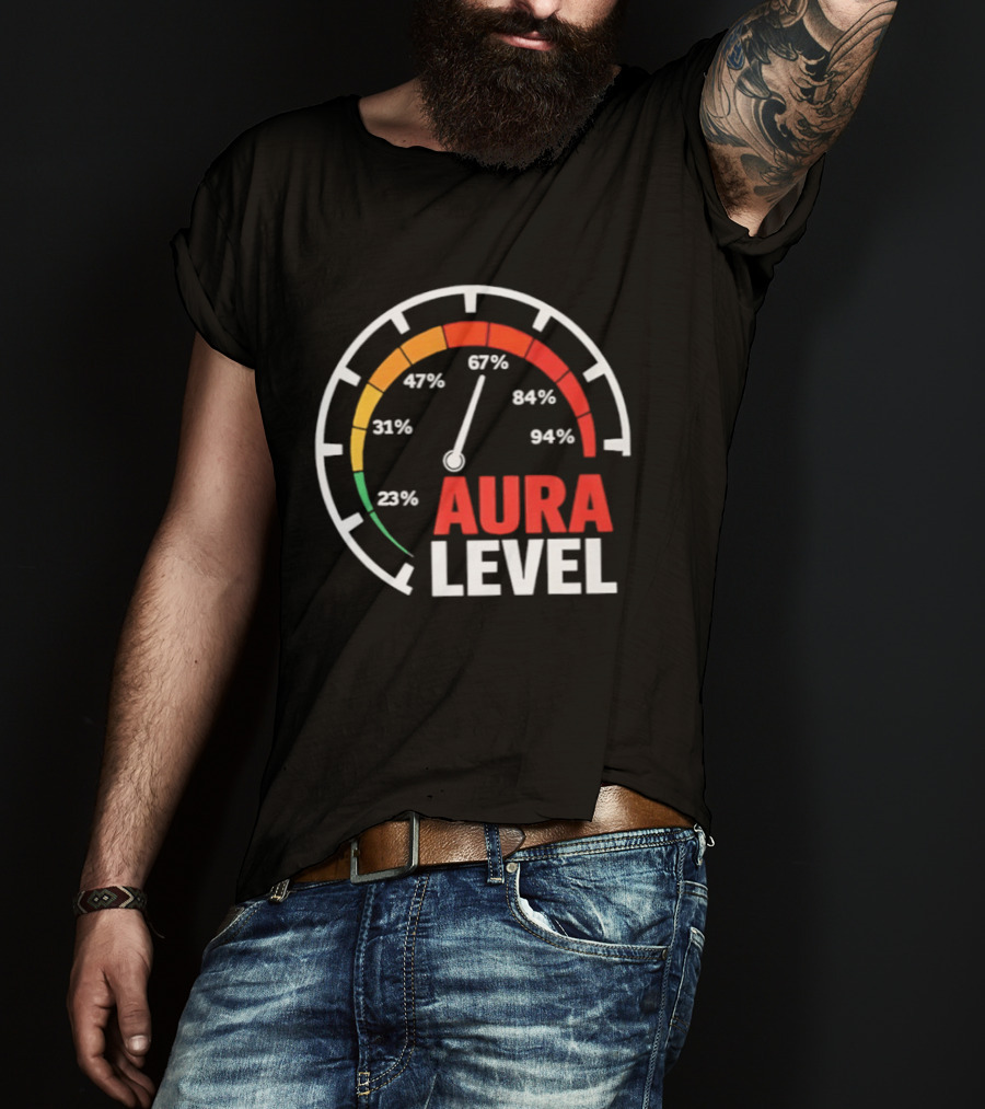 Aura Level Percentage Gauge 23% 31% 67% 84% 94% T-Shirt