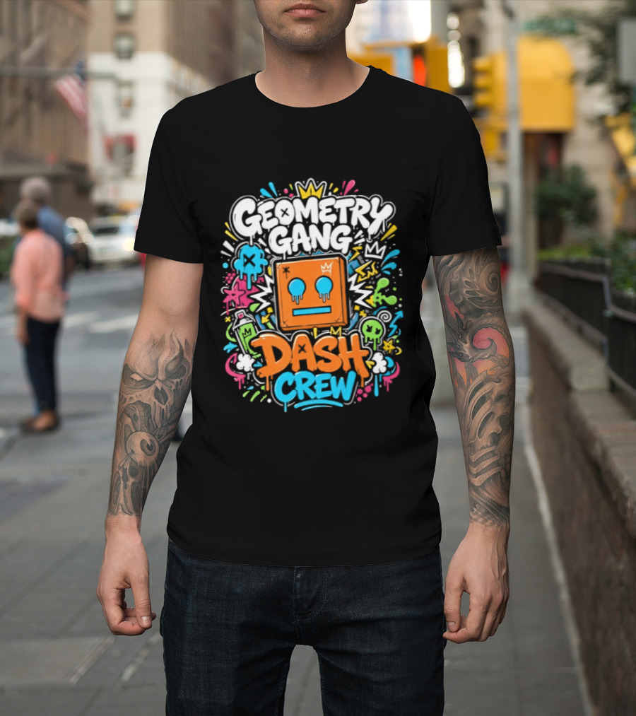 Geometry Gang Dash Crew Vibrant Splash T-Shirt