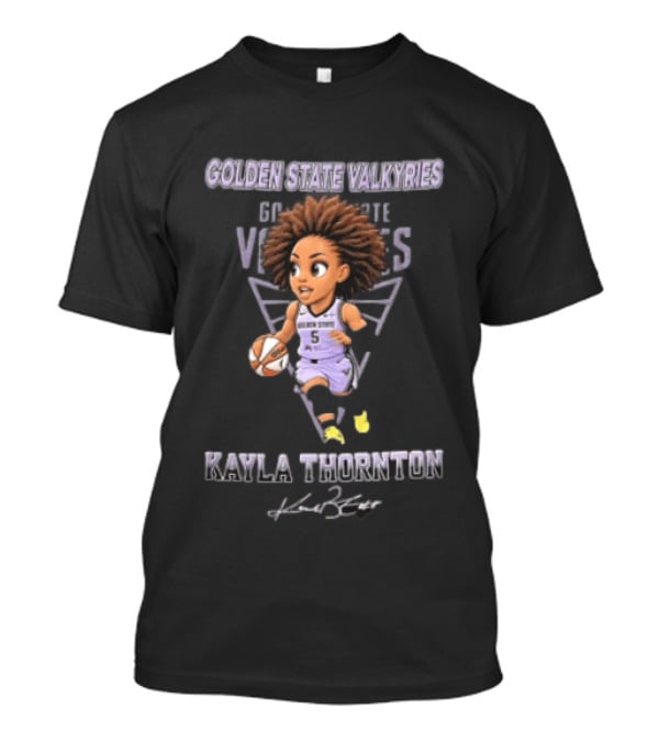 Golden State Valkyries Kayla Thornton Cartoon Caricature Dribbling Basketball WNBA T-Shirt