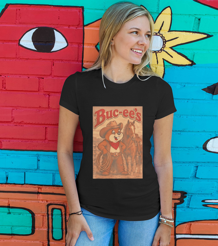 Buc Ee's Cowboy Western Sunset Horse And Lasso T-Shirt