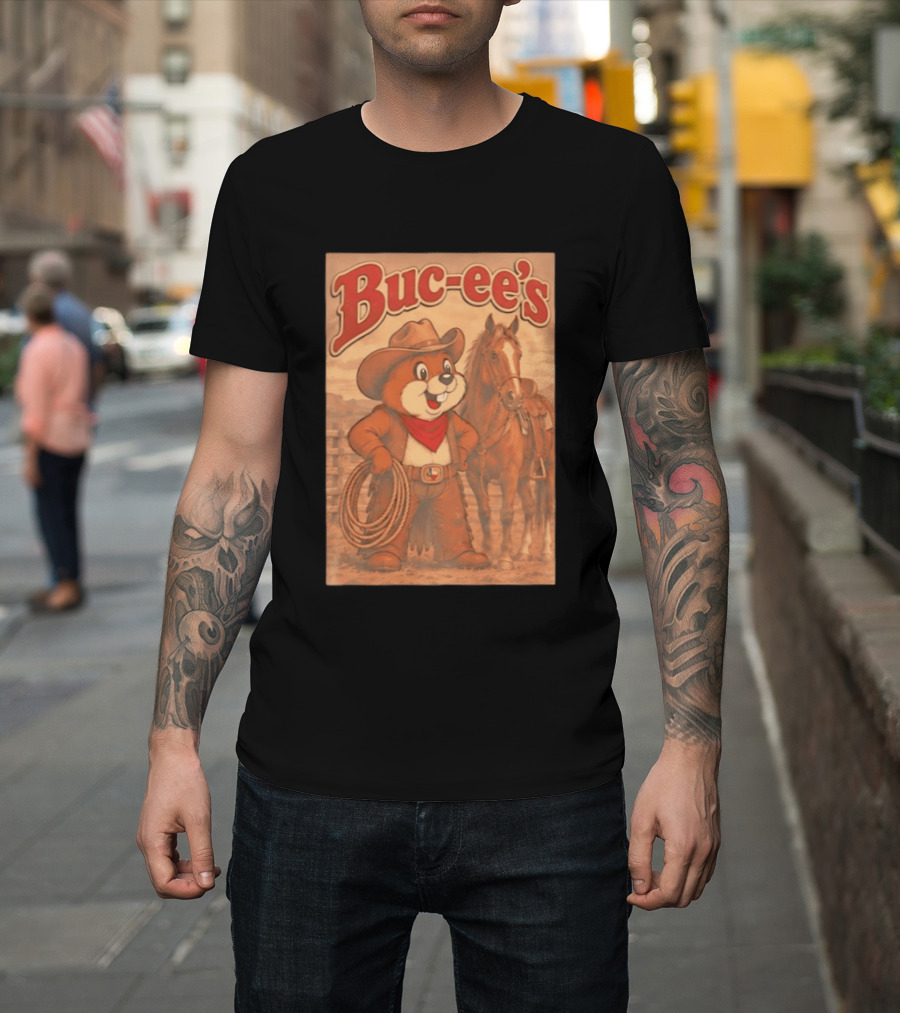Buc Ee's Cowboy Western Sunset Horse And Lasso T-Shirt