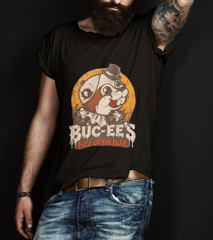 Buc Ee's Fuel Up For Fear Halloween Creepy Clown T-Shirt