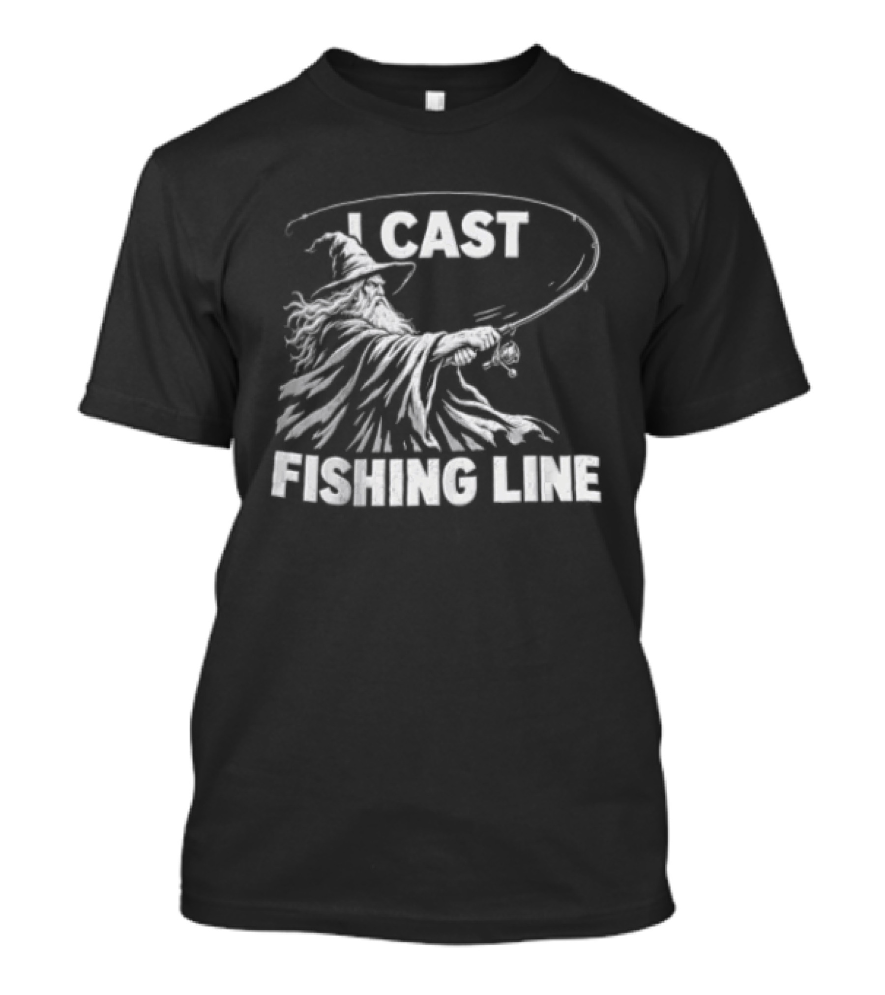 I Cast Fishing Line Wizard Angler Humor Fantasy Magic T-Shirt