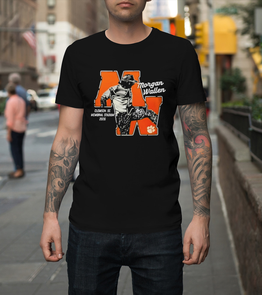 Morgan Wallen Clemson SC Memorial Stadium 2026 Tour Concert Tiger Paw T-Shirt