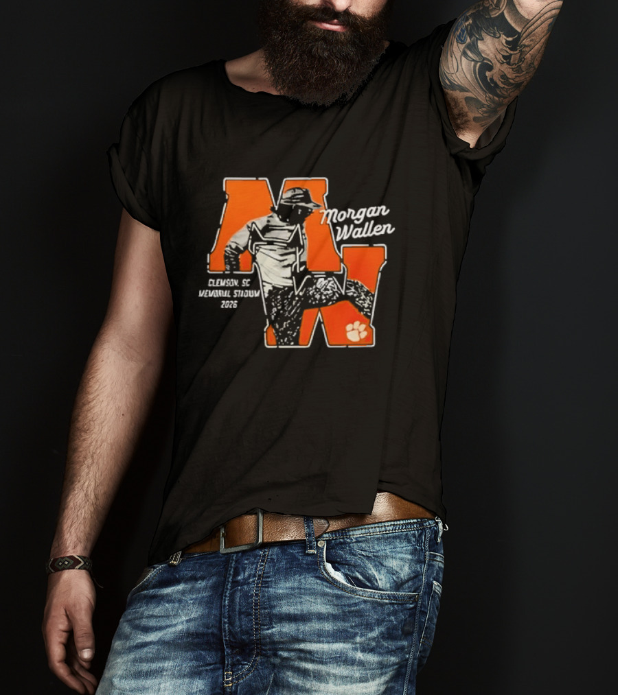 Morgan Wallen Clemson SC Memorial Stadium 2026 Tour Concert Tiger Paw T-Shirt