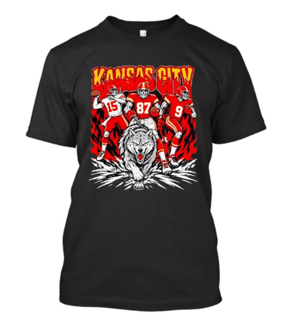 Kansas City Chiefs 15 87 9 Players With Wolf T-Shirt