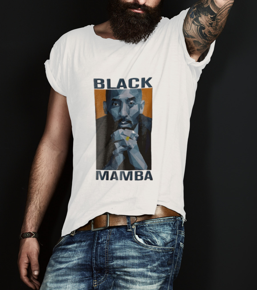Black Mamba Low Poly Geometric Hands Clasped Orange T-Shirt