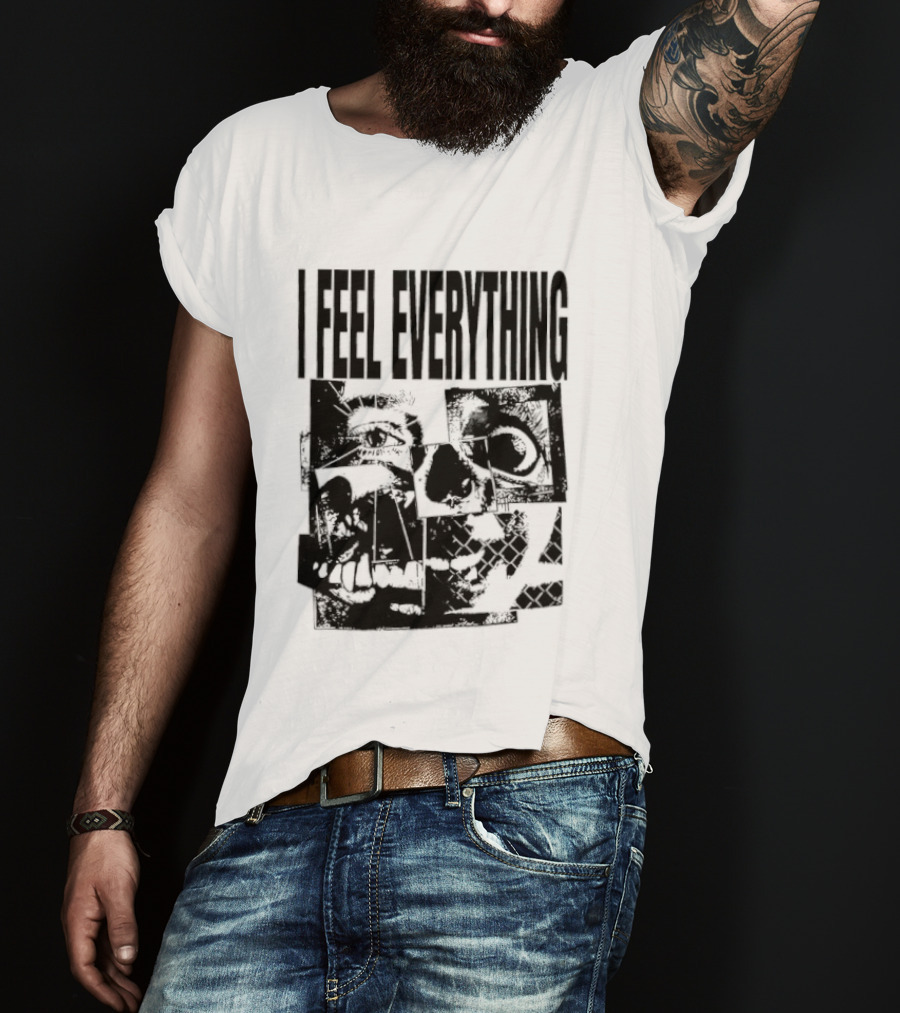 I Feel Everything Horror Skull Face T-Shirt