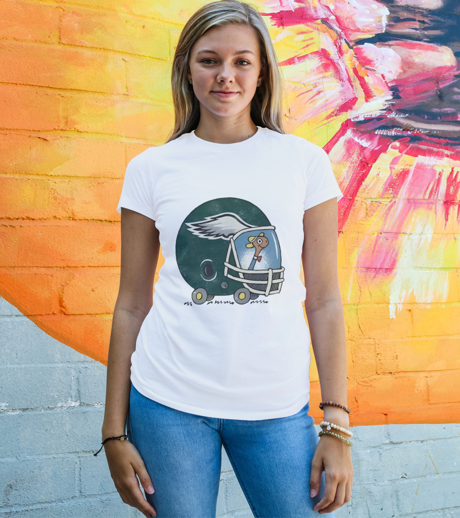 Philadelphia Eagles Worm Inside Football Helmet Sports Humor T-Shirt