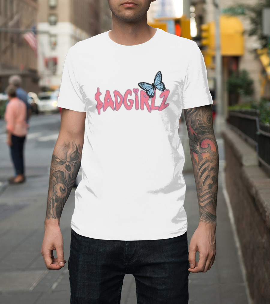 Sad Girlz Store Sadgirlz Spring Butterfly Pink T-Shirt
