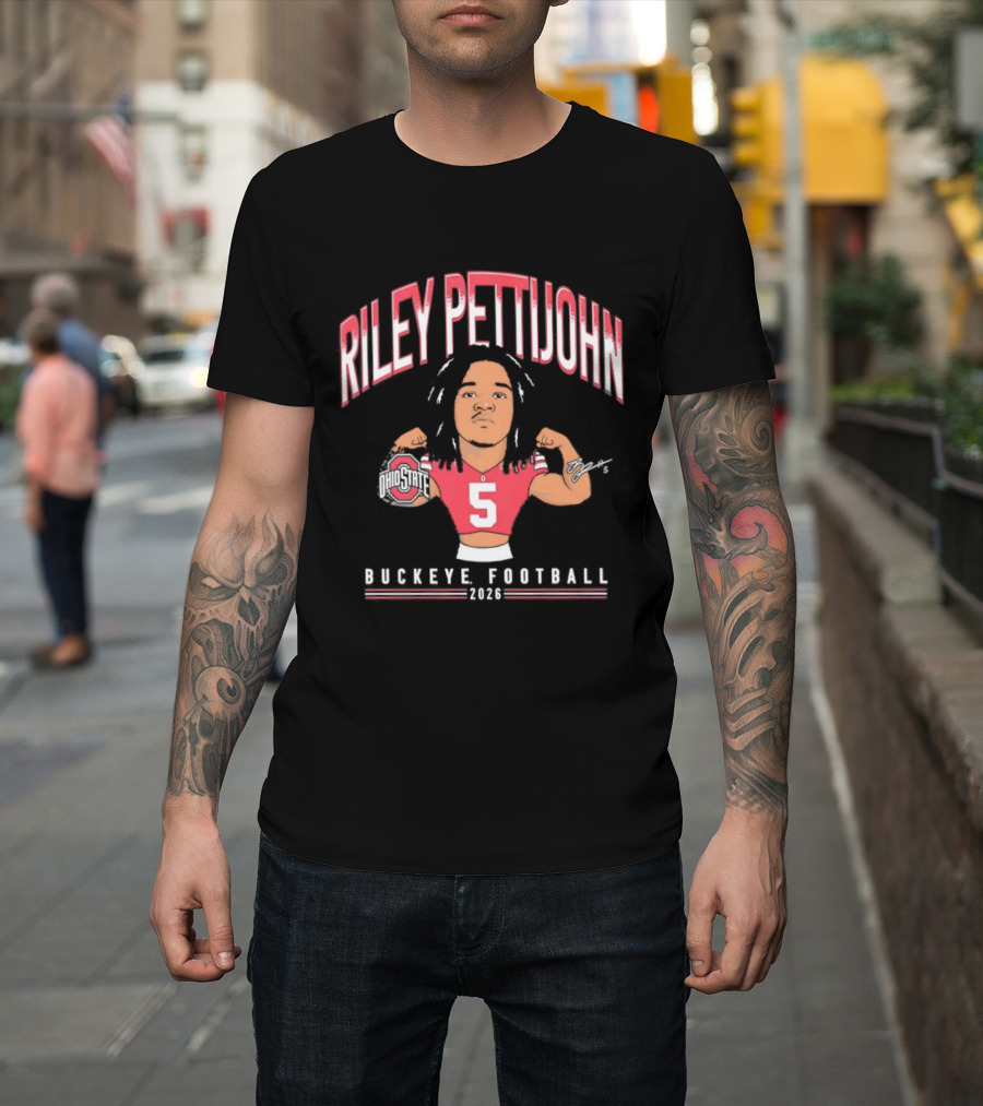 Riley Pettijohn No 5 2026 Buckeye Football Ohio State Caricature T-Shirt