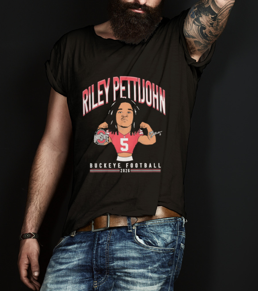 Riley Pettijohn No 5 2026 Buckeye Football Ohio State Caricature T-Shirt
