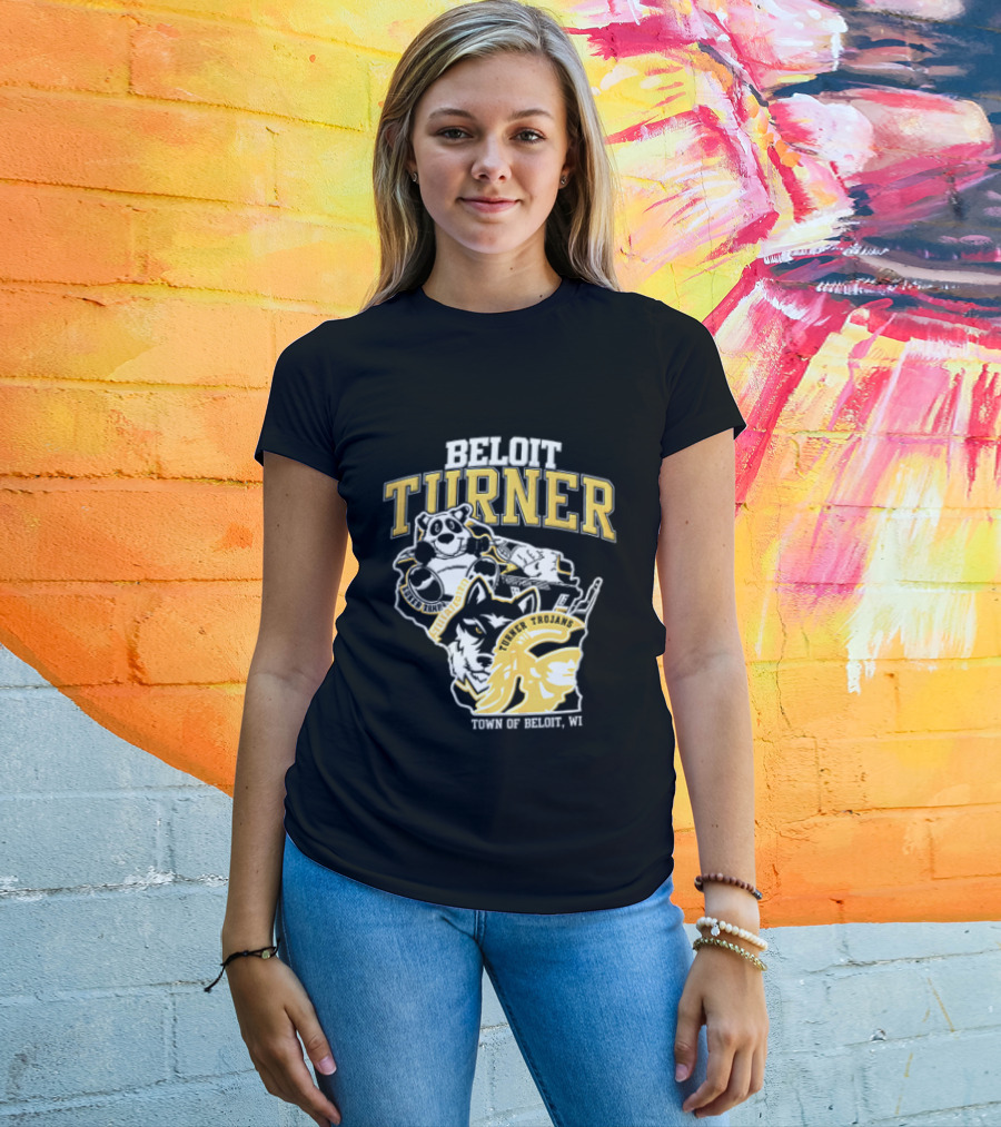 Beloit Turner Trojans Wisconsin Mascots Wolf Trojan Town Of Beloit WI T-Shirt