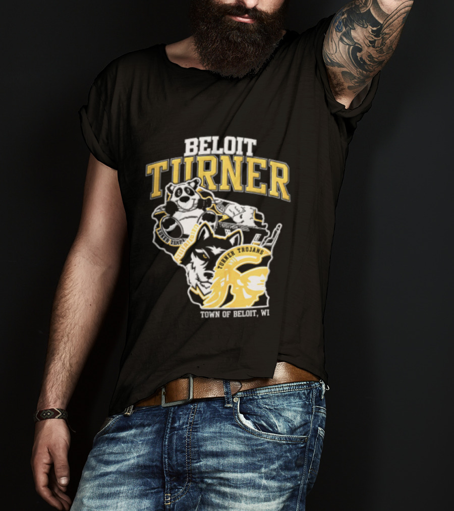 Beloit Turner Trojans Wisconsin Mascots Wolf Trojan Town Of Beloit WI T-Shirt