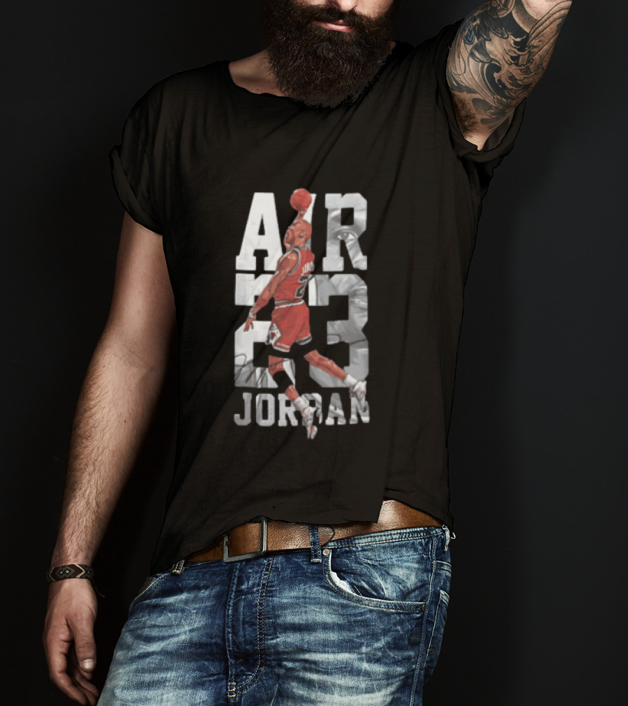 Chicago Bulls Air 23 Michael Jordan Dunking Basketball T-Shirt