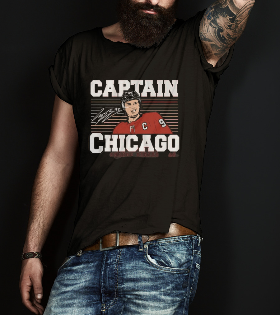 Connor Bedard Number 98 Captain Chicago Hockey T-Shirt