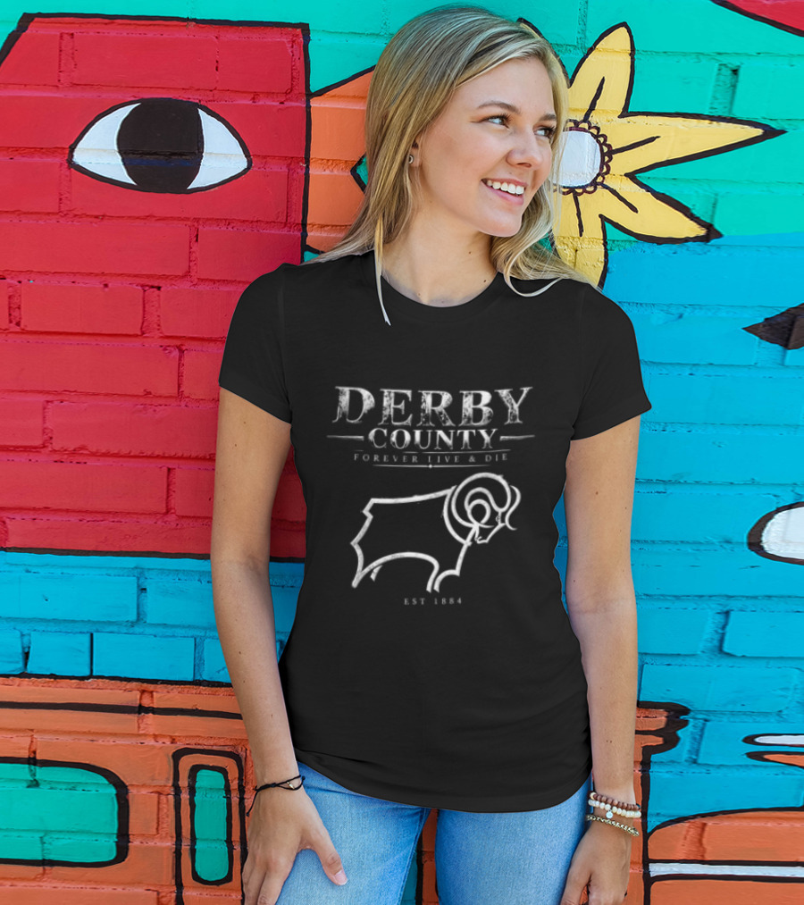 Derby County Forever Team Ram Est 1884 Crest T-Shirt
