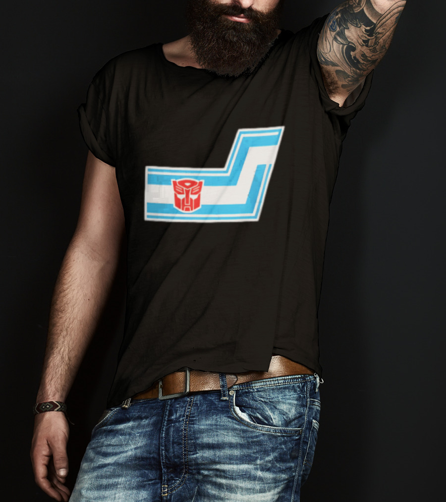 Transformers Autobots Red Insignia Blue White Racing Stripes Chevron Stickers T-Shirt