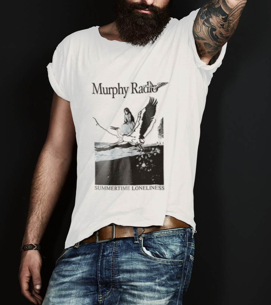 Murphy Radio Summertime Loneliness Woman On Flying Crane At Shore Line T-Shirt