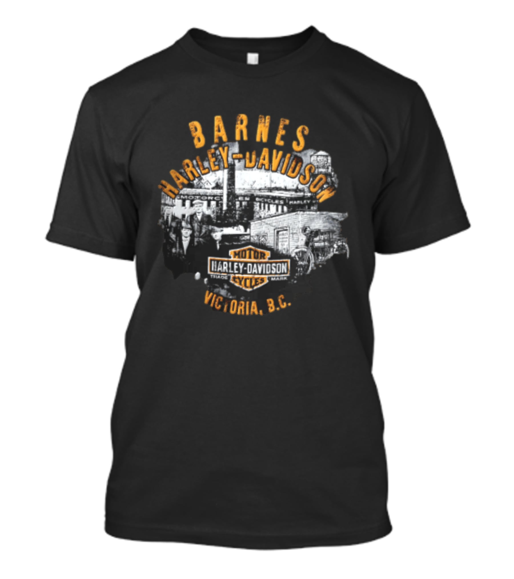 Barnes Harley Davidson Motor Cycles Victoria BC Distressed T-Shirt