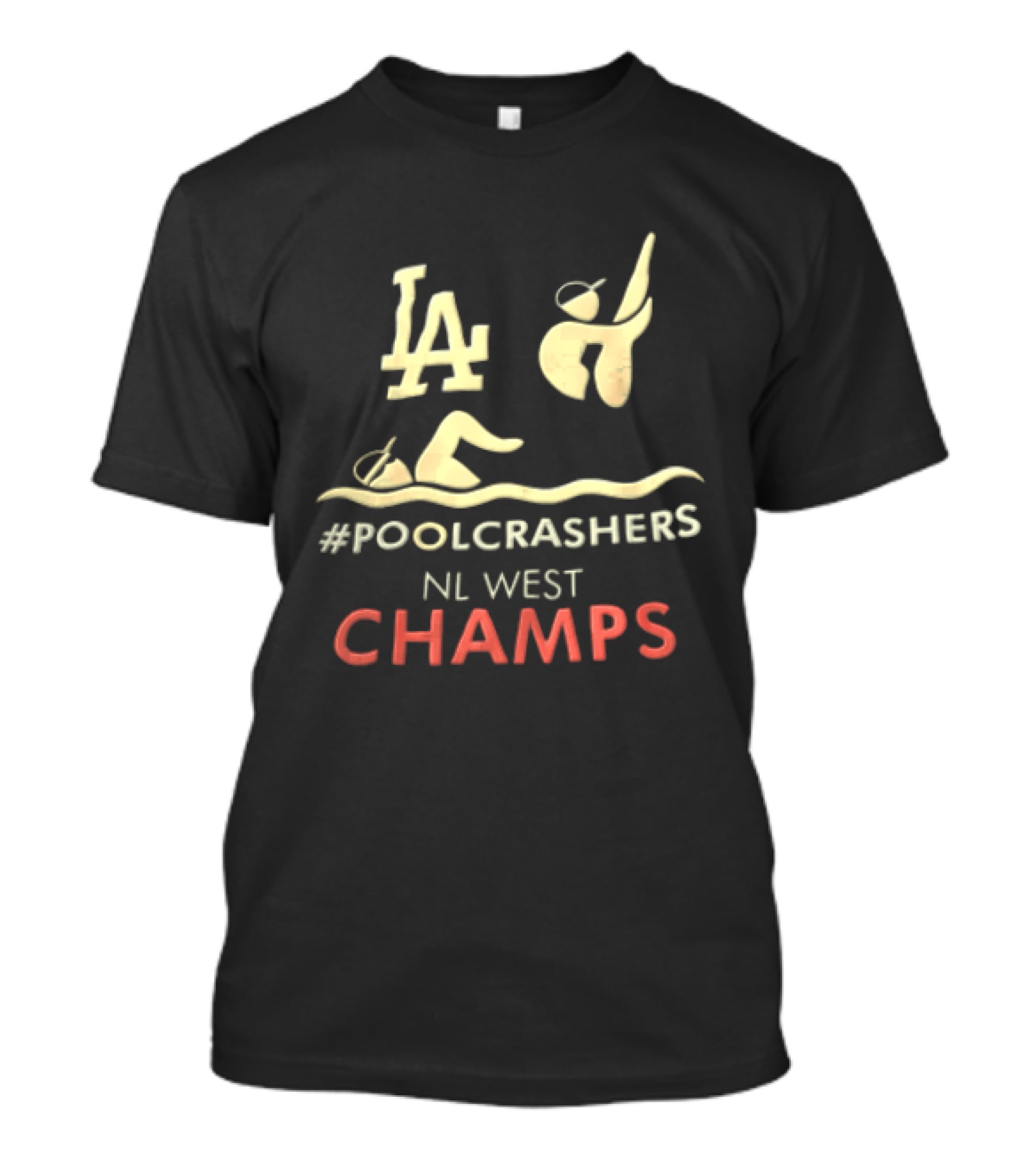 LA Dodgers NL West Champs Poolcrashers Swimmer Diver Water Wave T-Shirt