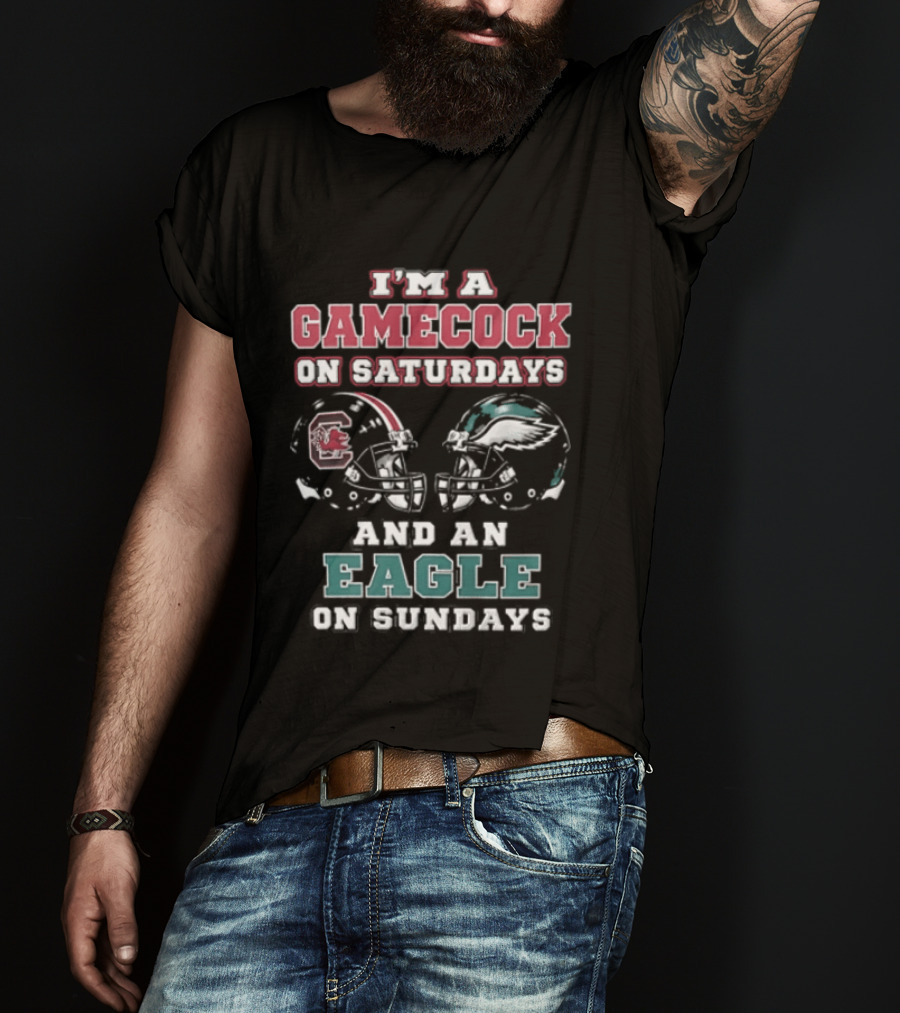 South Carolina Gamecock Saturdays Philadelphia Eagles Sundays Fan T-Shirt