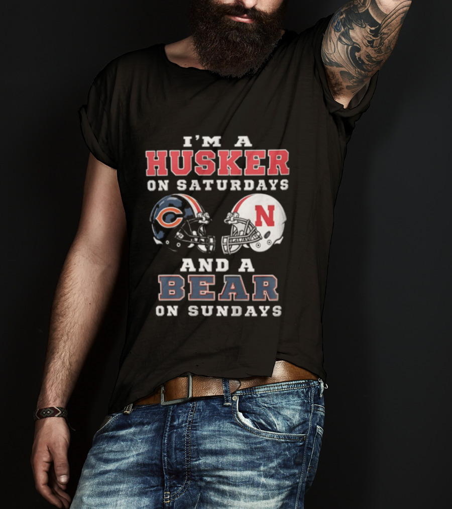 Nebraska Cornhuskers Saturdays Chicago Bears Sundays Sports Fan Gear T-Shirt