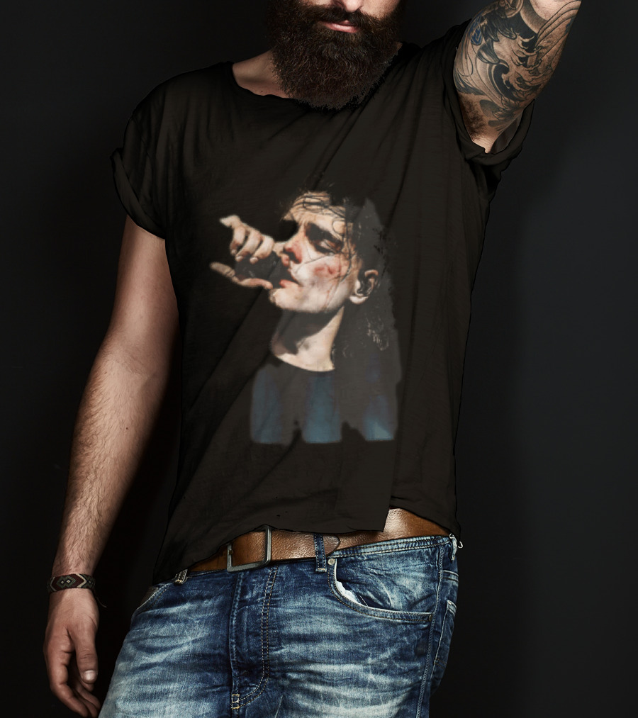 Male Singer Mic Performance Sweaty Bloody Face Stage Moment T-Shirt