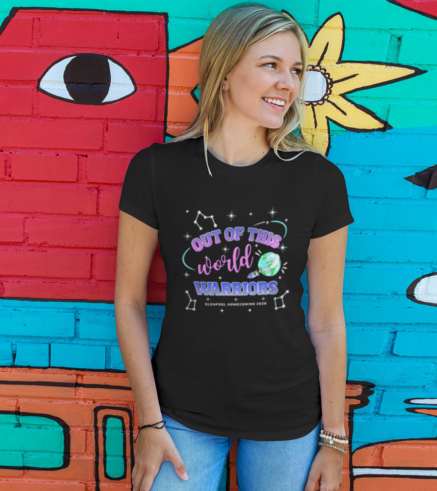 Out Of This World Warriors Glenpool Homecoming 2026 Cartoon Earth Rocket Constellations T-Shirt