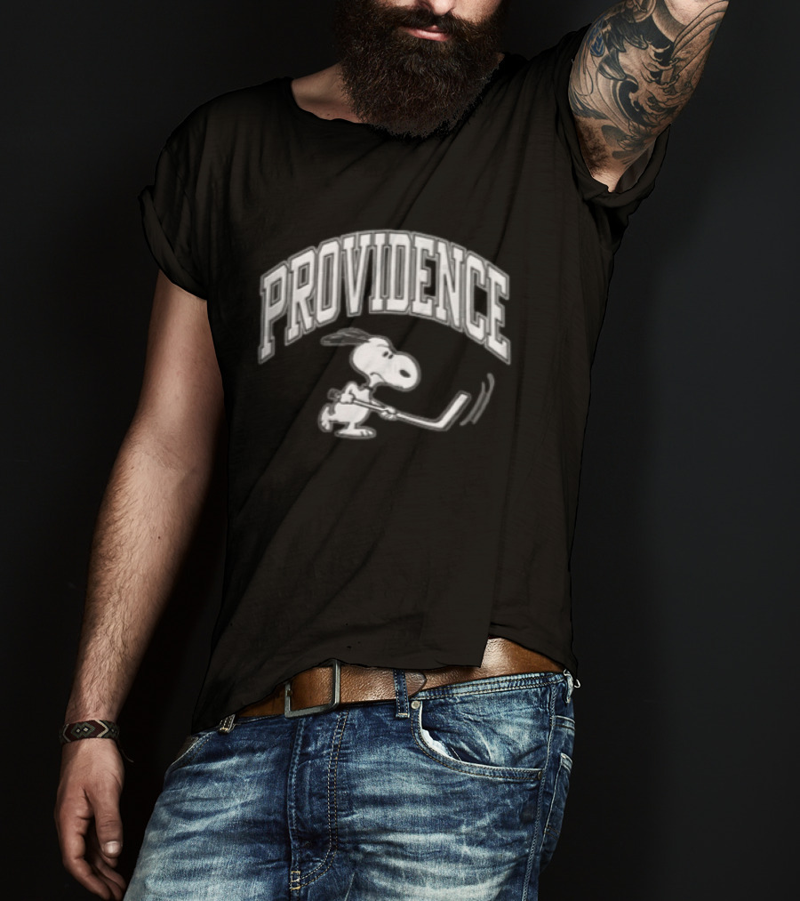 Providence College Friars Snoopy Ice Hockey Cartoon Peanuts NCAA T-Shirt