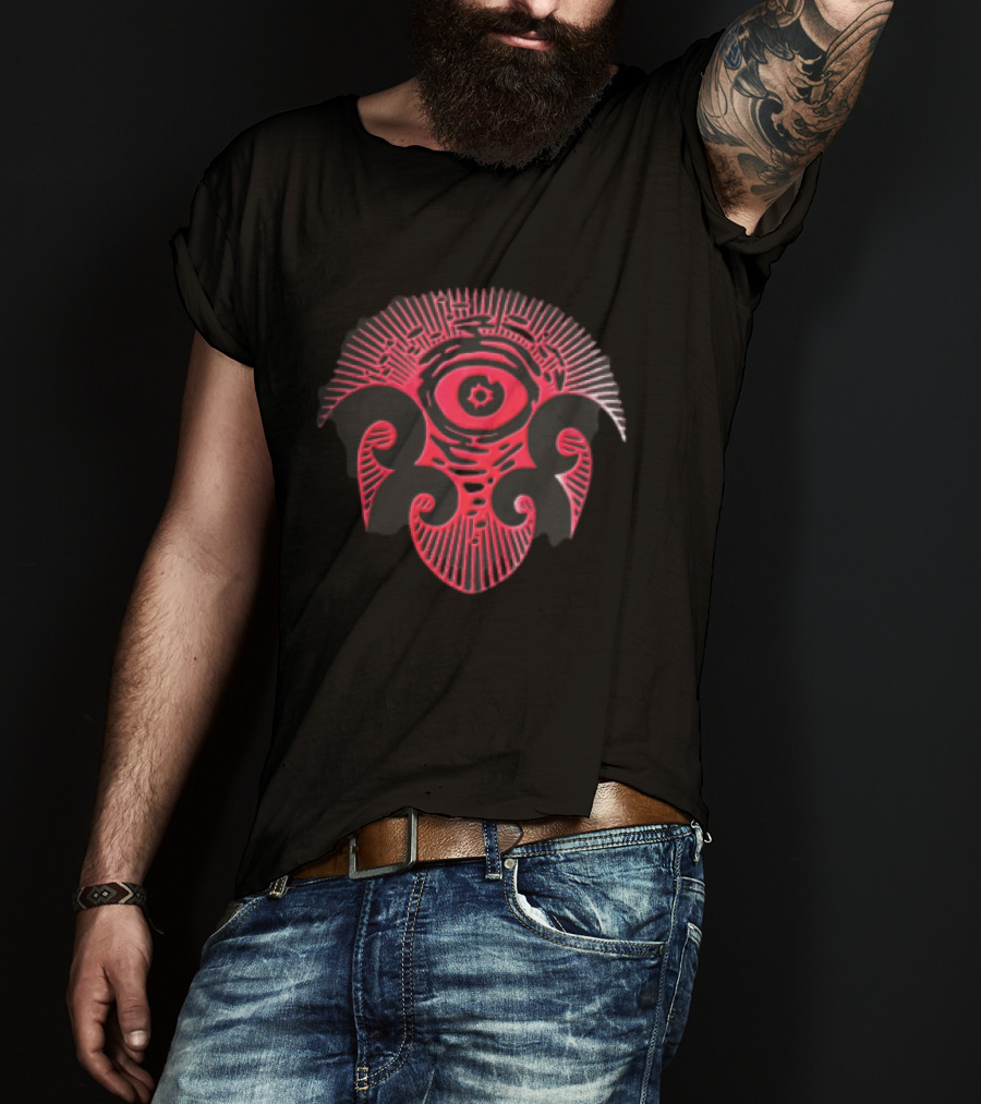 Red Mystical All Seeing Eye Sunburst Rays T-Shirt